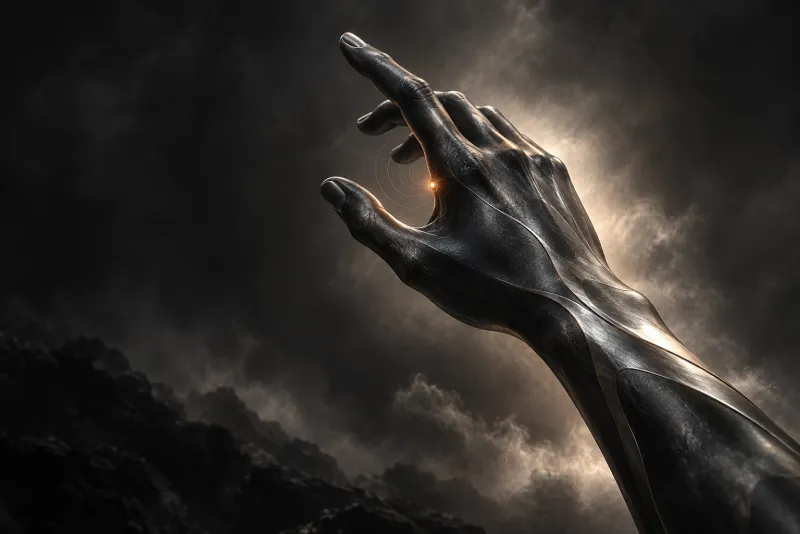 Artistic interpretation of a hand with a contactless connection.